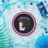 ラマアメリカ7月4日 ペーパープレート (パーティー)