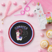 ラマアメリカ7月4日 ペーパープレート (パーティー)