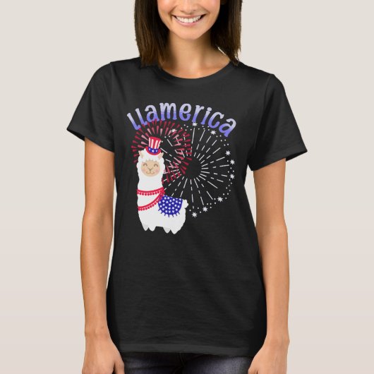 ラマアメリカ7月4日 Tシャツ (正面)