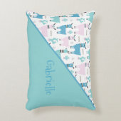 ラマアラパカ動物パターン2トーン名 アクセントクッション (正面(垂直))