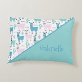 ラマアラパカ動物パターン2トーン名 アクセントクッション (裏面)