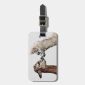 ラマアルパカアートキュートアド文字 ラゲッジタグ (正面縦)