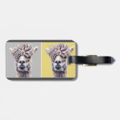 ラマアルパカアートキュートアド文字 ラゲッジタグ (裏面横)