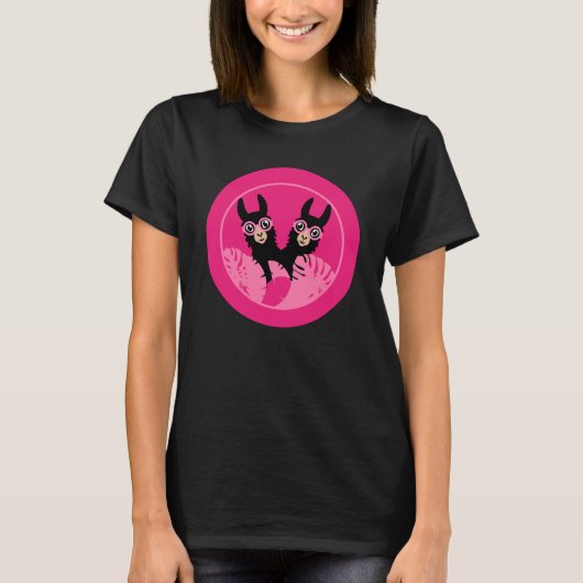 ラマアルパカツインウィメンシスターズ Tシャツ (正面)