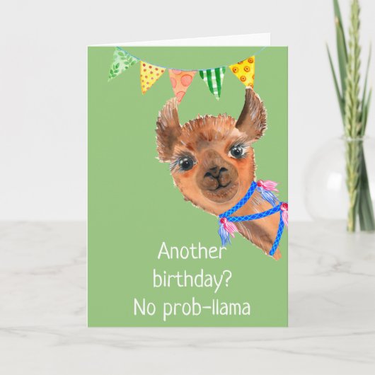 ラマアルパカノプロブラマ誕生日カード カード (正面)