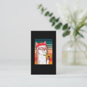 ラマアルパカバンダナヒッピーサンフラワーレトロ 名刺 (スタンド正面)