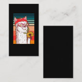 ラマアルパカバンダナヒッピーサンフラワーレトロ 名刺 (正面/裏面)