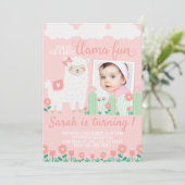 ラマアルパカバースデーパーティー招待招待状 招待状 (スタンド正面)