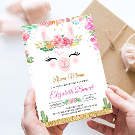 ラマアルパカフィエスタカボスベビーシャワー 招待状