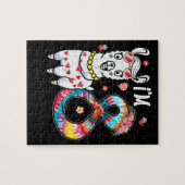 ラマイは8歳8歳の誕生日絞り染め ジグソーパズル (横)