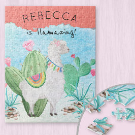 ラマイラストレーション- Llaming パーソナライズされた Kids ジグソーパズル