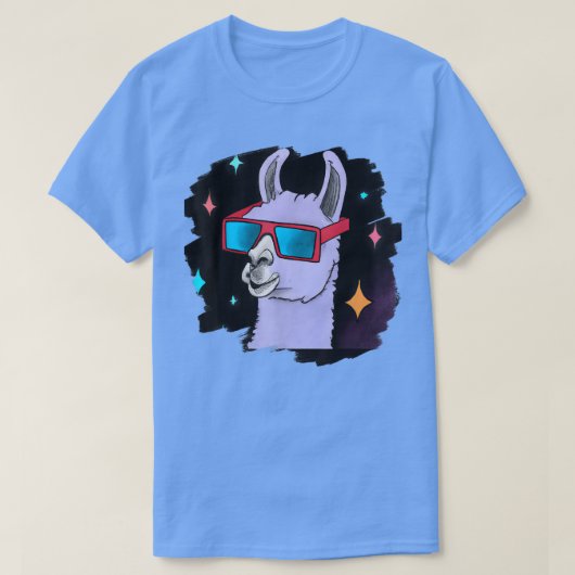 ラマイン宇宙サングラス着用ヴィンテージレトロAl Tシャツ (デザイン正面)