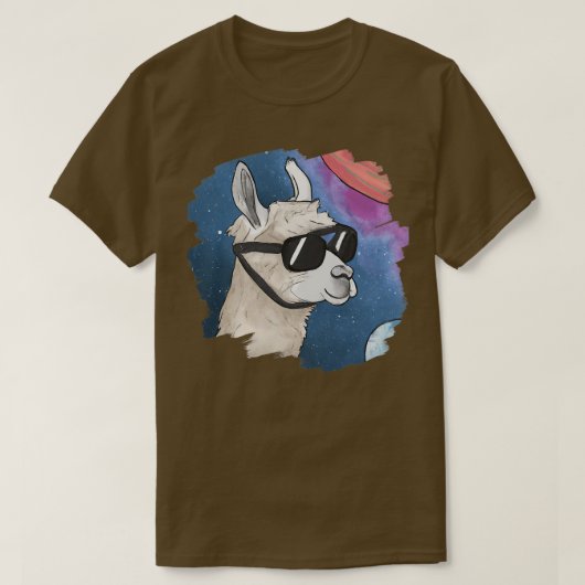ラマイン宇宙サングラス着用ヴィンテージレトロAl Tシャツ (デザイン正面)