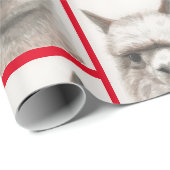 ラマウォーターカラーラッピング紙アルパカスマイル ラッピングペーパー (ロールコーナー)