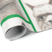 ラマウォーターカラーラッピング紙アルパカスマイル ラッピングペーパー (ロールコーナー)