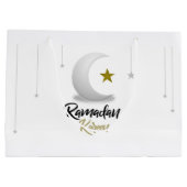 ラマエレガントダンカレムクレセントデザインイスラム美術 ラージペーパーバッグ (裏面)