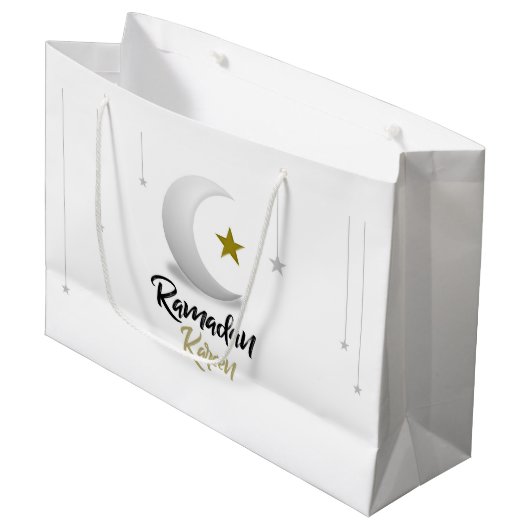 ラマエレガントダンカレムクレセントデザインイスラム美術 ラージペーパーバッグ (正面アングル)