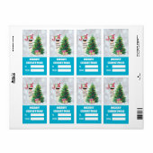 ラマオンシルバー《写真》ぼけ味&アイスブルークリスマスプレゼント ラベル (フルシート)