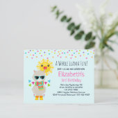 ラマカッコいいと笑顔かわいいサン誕生日 インビテーションポストカード (スタンド正面)