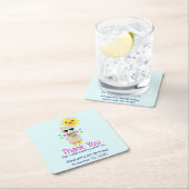 ラマカッコいいと笑顔かわいいサン誕生日 スクエアペーパーコースター (インサイチュ)