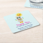 ラマカッコいいと笑顔かわいいサン誕生日 スクエアペーパーコースター (アングル)