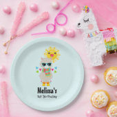 ラマカッコいいと笑顔かわいいサン誕生日 ペーパープレート (パーティー)