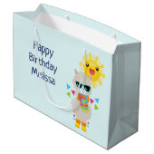 ラマカッコいいと笑顔かわいいサン誕生日 ラージペーパーバッグ (裏面アングル)