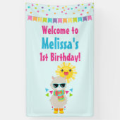 ラマカッコいいと笑顔かわいいサン誕生日 横断幕 (縦)