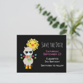 ラマカッコいいと笑顔のかわいいサンザデイト インビテーションポストカード (スタンド正面)