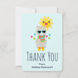 ラマカッコいいと笑顔のかわいいサン サンキューカード