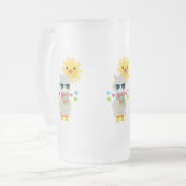 ラマカッコいいと笑顔のかわいいサン フロストグラスビールジョッキ (正面左)