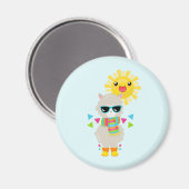 ラマカッコいいと笑顔のかわいいサン マグネット (正面/裏面)