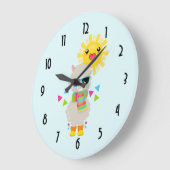 ラマカッコいいと笑顔のかわいいサン ラージ壁時計 (傾斜)