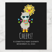 ラマカッコいいと笑顔のかわいいサン ワインラベル (シングルラベル)