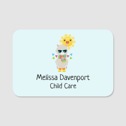 ラマカッコいいと笑顔のかわいいサン 名札 (正面)