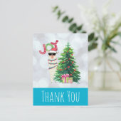 ラマカッコいいオンシルバー《写真》ぼけ味&アイスブルー ポストカード (スタンド正面)