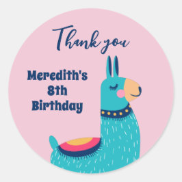 ラマカッコいいマンガ子供の誕生日パーティーの好意 ラウンドシール