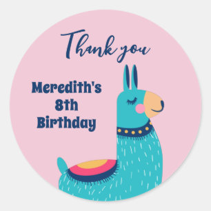 ラマカッコいいマンガ子供の誕生日パーティーの好意 ラウンドシール