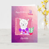 ラマカパーソナライズされたワ カード (黄色い花)