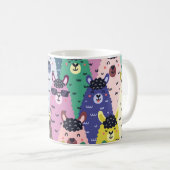 ラマカラフルス幼稚シームレス背景 コーヒーマグカップ (正面右)