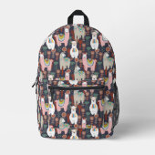 ラマカラフルス模様 プリントバックパック (正面)