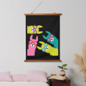 ラマカラフルス 吊り下げ型タペストリー (寝室)