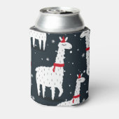ラマカラフルス：雪の動物シームレス。 缶クーラー (缶裏面)