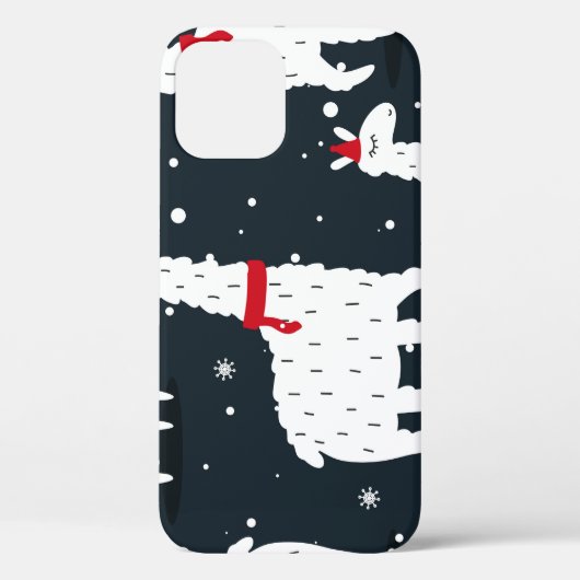 ラマカラフルス：雪の動物シームレス。 Case-Mate iPhoneケース (裏面)