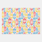 ラマカラフルダンカレムハッピーイードムバラックランタン ラッピングペーパーシート (正面2)