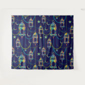 ラマカラフルダン記号パターン タペストリー (正面(横))