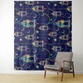 ラマカラフルダン記号パターン タペストリー (インサイチュ)