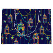 ラマカラフルダン記号パターン ラージペーパーバッグ (正面)