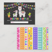 ラマカラフルベビーシャワーフェスタオムツラッフル エンクロージャーカード (正面/裏面)