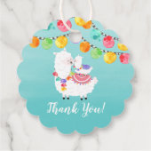 ラマカラフルママベビーシャワーのお願い フェイバータグ (裏面)